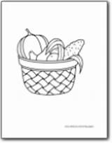 Thanksgiving Coloring Pages Basket Softschools Themes sketch template