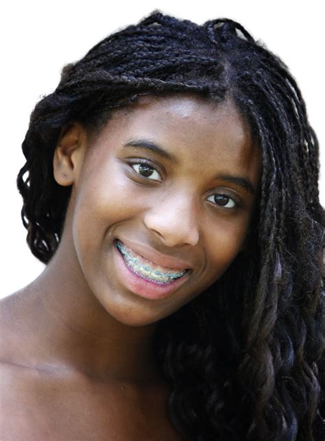 beautiful african american teenage girl with brace dudley smiles