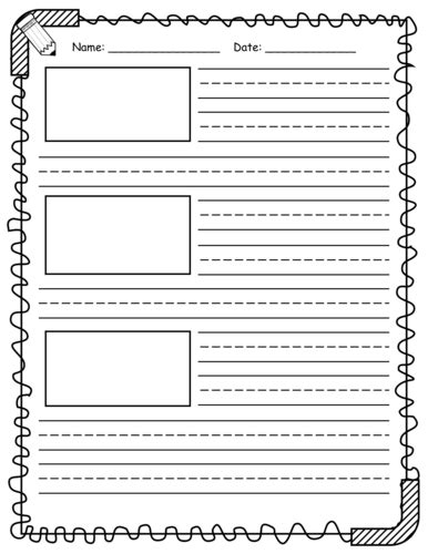 primary writing paper  picture boxes   differentiated