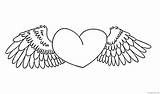 Coloring Pages Heart Coloring4free Wings Related Posts sketch template