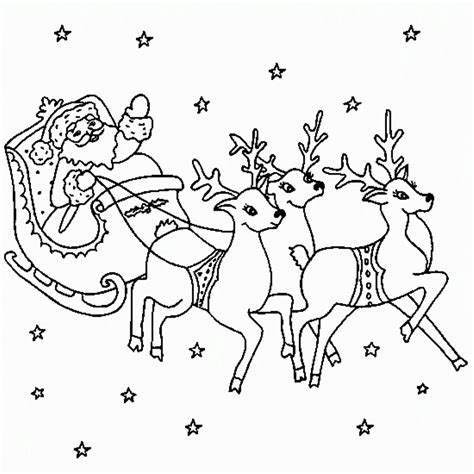 santa  reindeer coloring pages printable coloring home