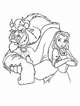 Beast Beauty Coloring Kids Pages Color Simple Disney sketch template