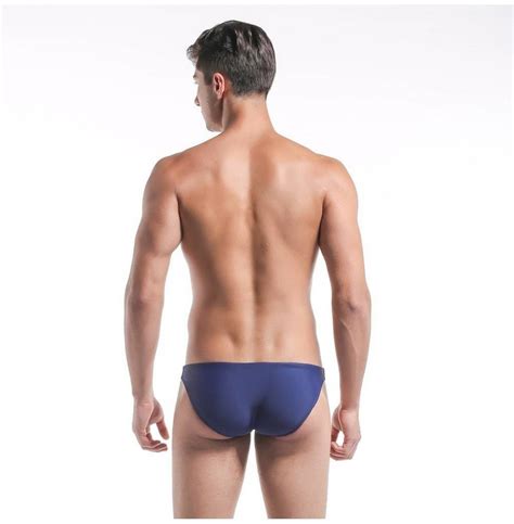 men s low rise swimwear colorant match swimming brief bikini blue