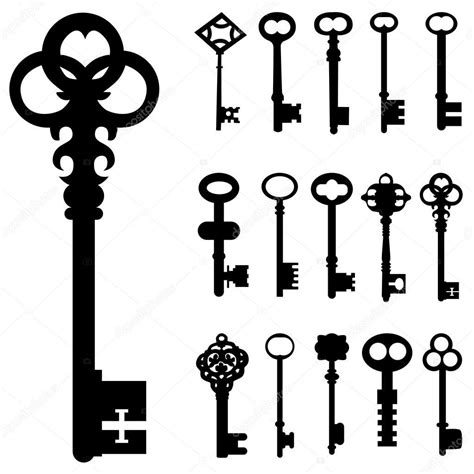 set  key silhouette vintage key tattoos key tattoo designs key