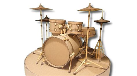 miniature drum kit    mini drum kit  home  cardboard youtube