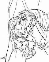 Coloring Rapunzel Pages Princess Horse Tangled Sheets Kids Disney sketch template