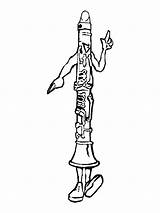 Clarinet Coloring Pages Instruments Clarinette Results sketch template