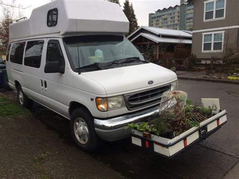 cc outtake ford econoline camper van  front mounted veggie garden curbside classic