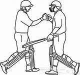 Cricket Two Outline Clipart Players Sports Player sketch template