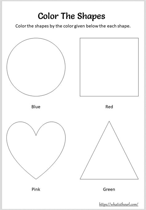 color  shapes worksheets  kindergarten shapes worksheet