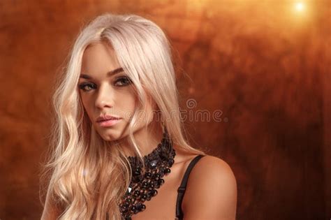 Portrait Of A Beautiful Blonde Woman Stock Image Image Of Fashion