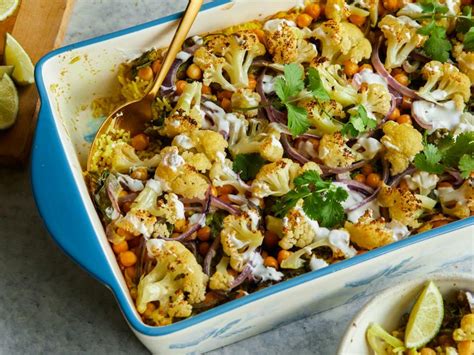 curried cauliflower  chickpea dump dinner recipe food network