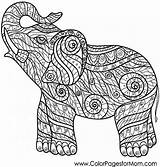 Coloring Pages Animals Animal Elephant Mosaic Adults Printable Difficult Hard Challenging Geometric Grown Print Ups Adult Color Advanced Everfreecoloring Getcolorings sketch template