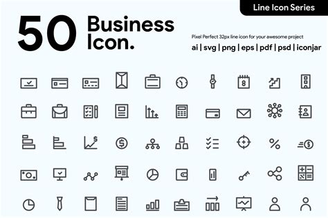 business  icons outline icons creative market