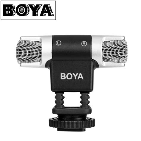 boya  mm dual head stereo recording condenser microphone  iphone  android smartphone dslr