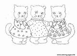 Coloring Pregnant Pages Animal Kittens Three Printable Info sketch template