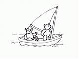 Coloring Boat Pages Bear Row Sailboat Clipart Cute Cartoon Popular Coloringhome Library Kids sketch template