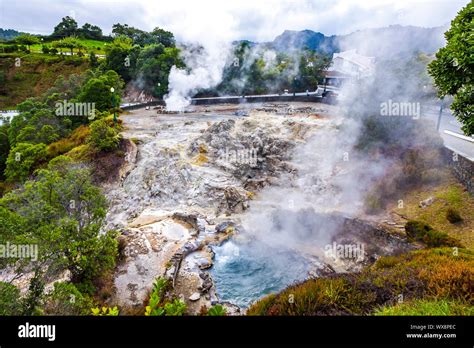 hot thermal springs in furnas village sao miguel island azores