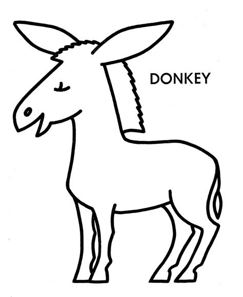 farm animal coloring page pin  tail   donkey outline farm