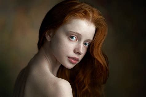 Wallpaper Face Women Redhead Depth Of Field Long Hair Looking At