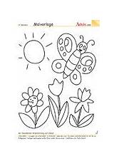 Sommerwiese Sommer Malvorlagen Sonne Sonnenschein Aduis Arbeitsblätter Bastelidee sketch template