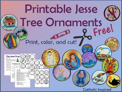 printable jesse tree ornaments   easy catholic inspired