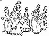 Coloring Dance Drawing India Folk Indian Pages Garba Dances Pen Raas Saree Drawings Girls Sketches Dancing Colouring Simple Wedding Line sketch template