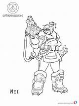 Overwatch Coloring Pages Mei Printable Kids Print sketch template