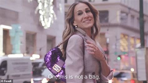 sarah jessica parker plays on her carrie bradshaw image from sex and the city for new fendi