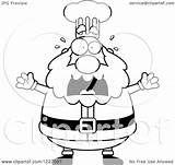 Scared Screaming Chef Santa Illustration Clipart Royalty Thoman Cory Vector sketch template