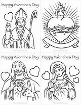 Coloring Valentines Thecatholickid Ausmalen Unserer Beliebtesten Valentinstag Einige Karten Katholischen sketch template