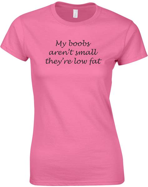 My Boobs Aren T Small They Re Low Fat Ladies Printed T Shirt Ebay