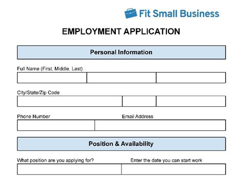 Employment Application Form Tips For Employers And Free Templates
