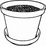 Clipart Pot Flower Clip Soil Vector Flowerpot sketch template