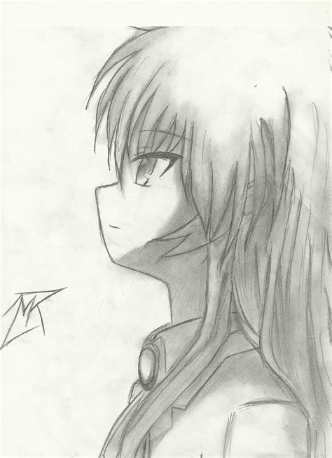 Kanade Angel Angel Beats Pencil Drawing Updated By