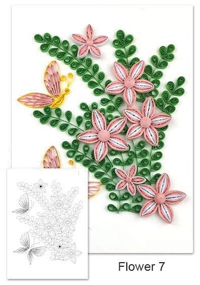 quilling flower templatesquilling patternspaper quill etsy