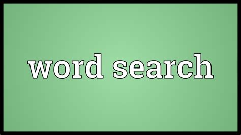 word search meaning youtube