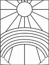 Coloring Rainbow Sun Printable Pages Preschool Color Template Sunflower Patterns Print Rainbows Drawing Colouring Sheets Getdrawings Getcolorings Adult Stained Glass sketch template