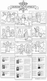 Mass Catholic Kids Children Parts Worksheets Coloring Order Worksheet Saints Story sketch template