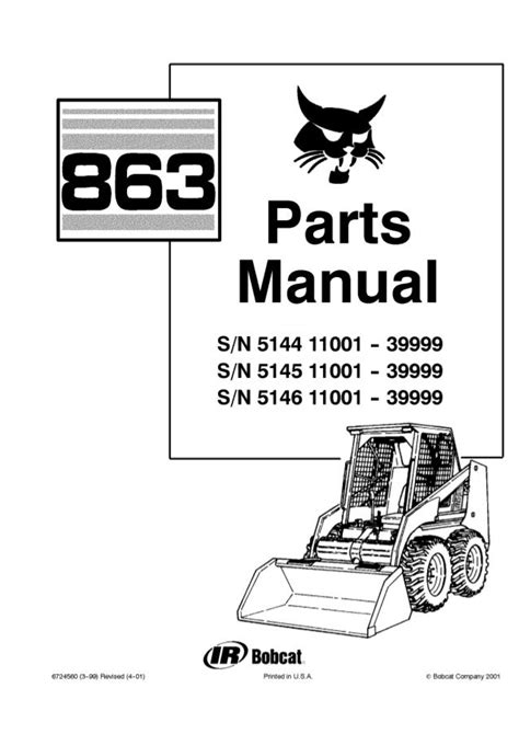 bobcat   series skid steer loader parts catalogue manual sn