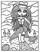 Cowgirl Mandala Digi Stamps sketch template