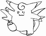 Pokemon Clefable Coloring Pokemons Clefairy sketch template