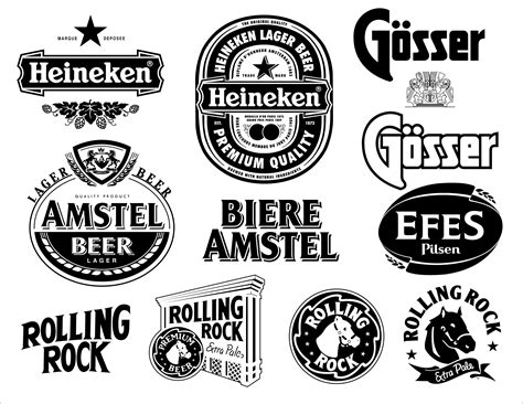 beer logo svg bundle alcohol drink brand label sticker emblem etsy