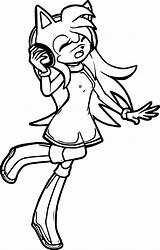 Coloring Amy Rose Music Listen Wecoloringpage Pages sketch template