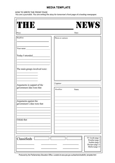 newspaper front page template  newspaper template newspaper
