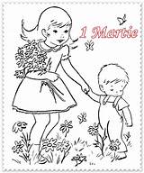 Martie Colorat Planse Felicitare Copii Ghiocei Martisor sketch template