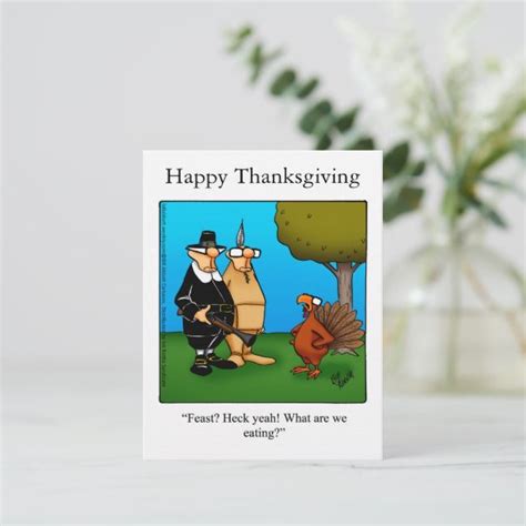 funny thanksgiving feast heck yeah postcard zazzlecom funny