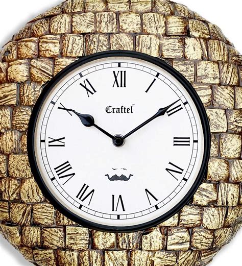 buy gold brass analog wall clock  craftel  traditional wall