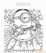 Coloring Minions Minion Pages Stuart Music Playing Date Kids Playinglearning sketch template