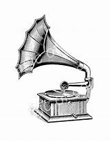 Gramophone Drawing Clipart Phonograph Getdrawings Clipartmag sketch template